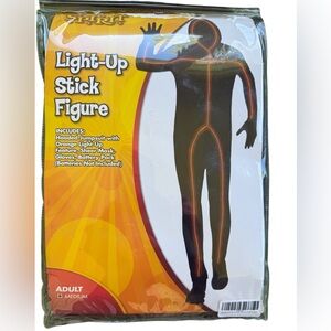 Light-Up Stick Figure Costume Jumpsuit with Gloves ADULT MEDIUM